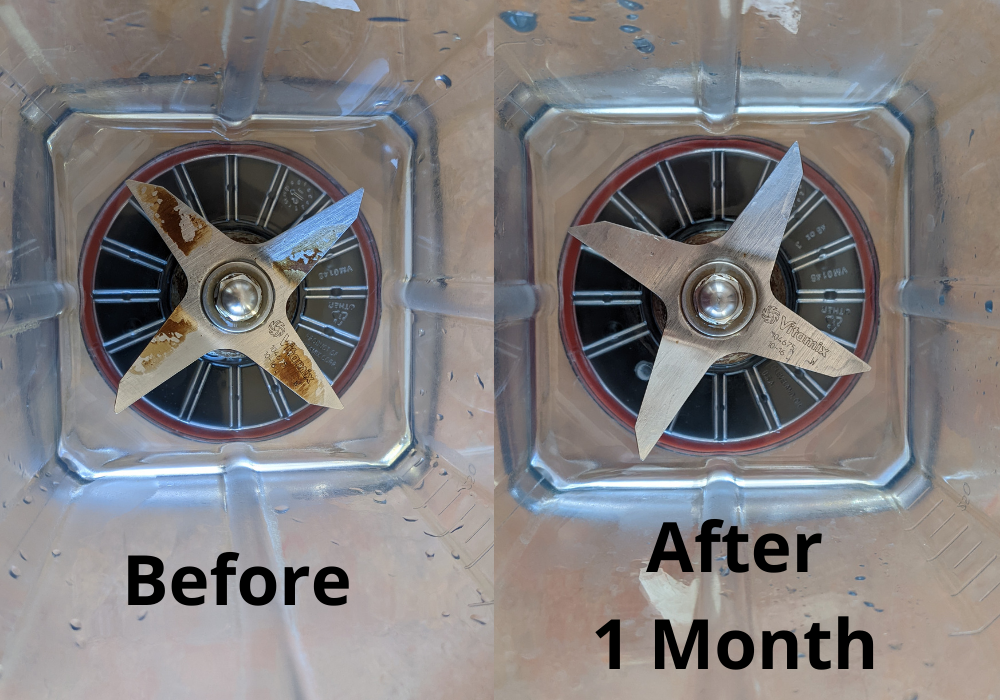 Vitamix blades before and after magnetic water